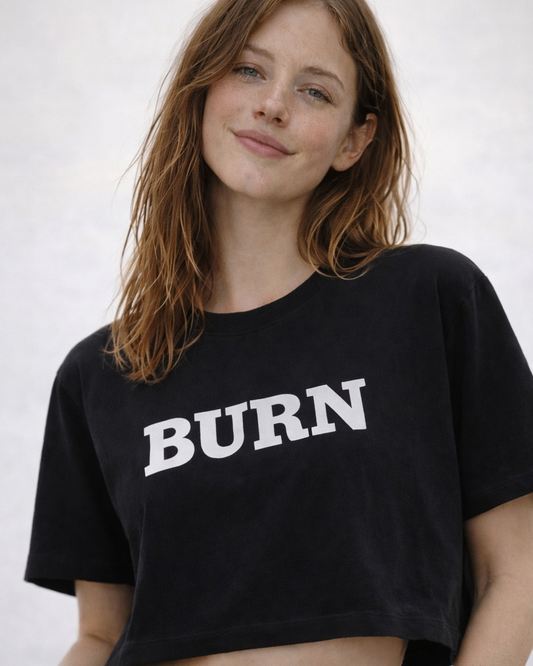 BURN CROPPED TEE