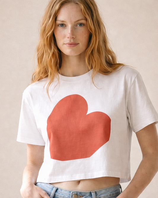 PERFECTLY IMPERFECT HEART CROPPED TEE