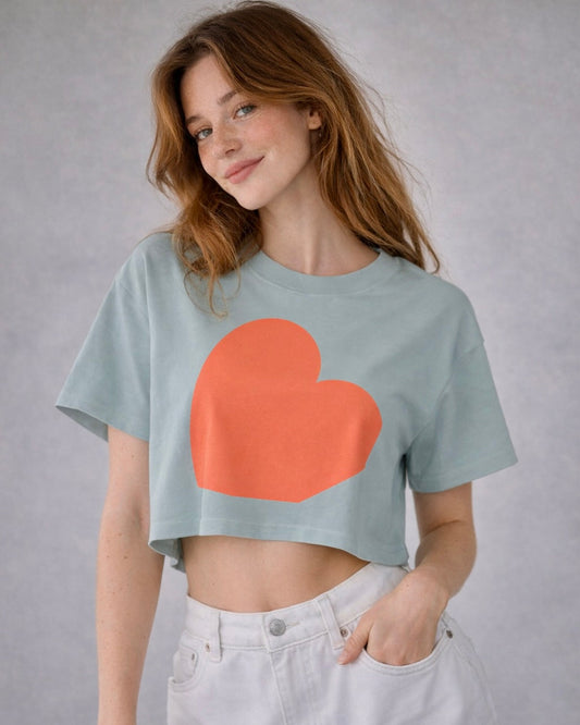 PERFECTLY IMPERFECT HEART CROPPED TEE