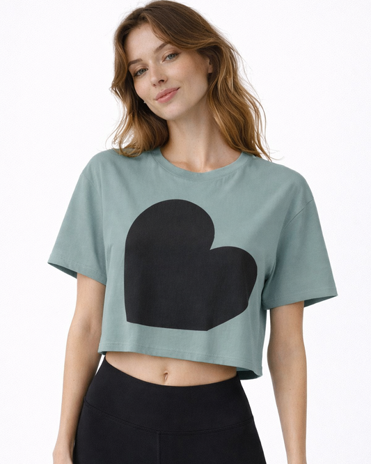 PERFECTLY IMPERFECT HEART CROPPED TEE