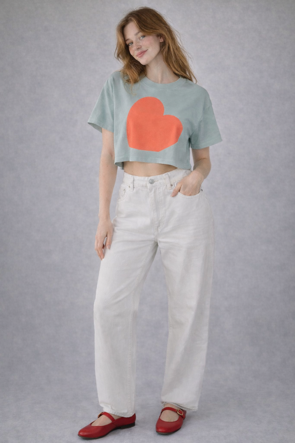 PERFECTLY IMPERFECT HEART CROPPED TEE